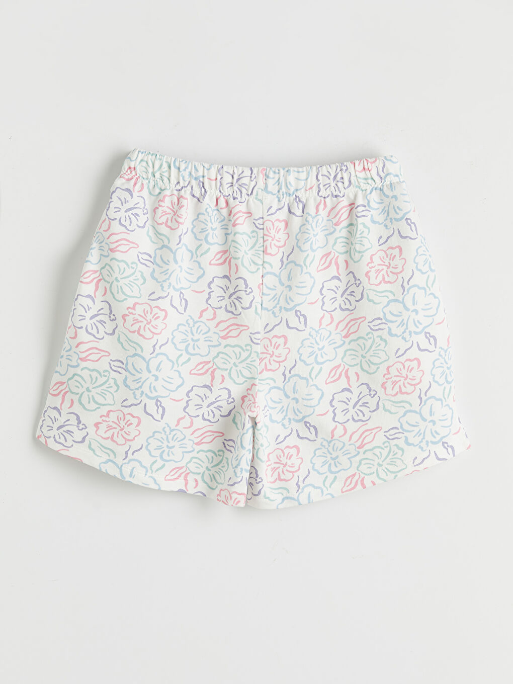 Karışık Çiçek Desenli Kız Çocuk Şort-1