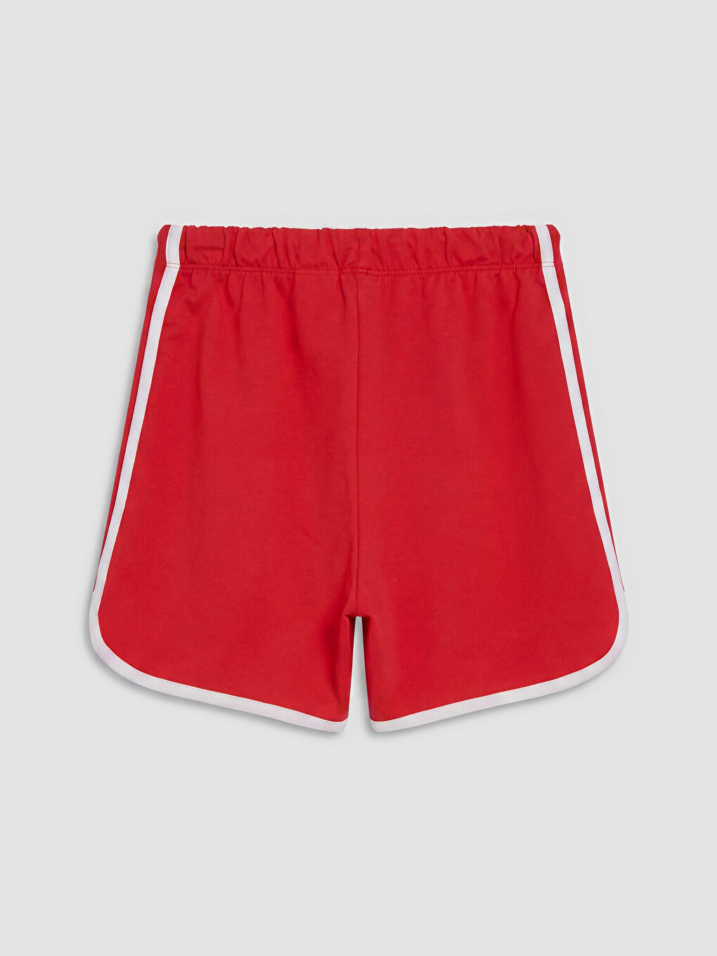 Kırmızı Beli Lastikli Kız Çocuk Şort-1