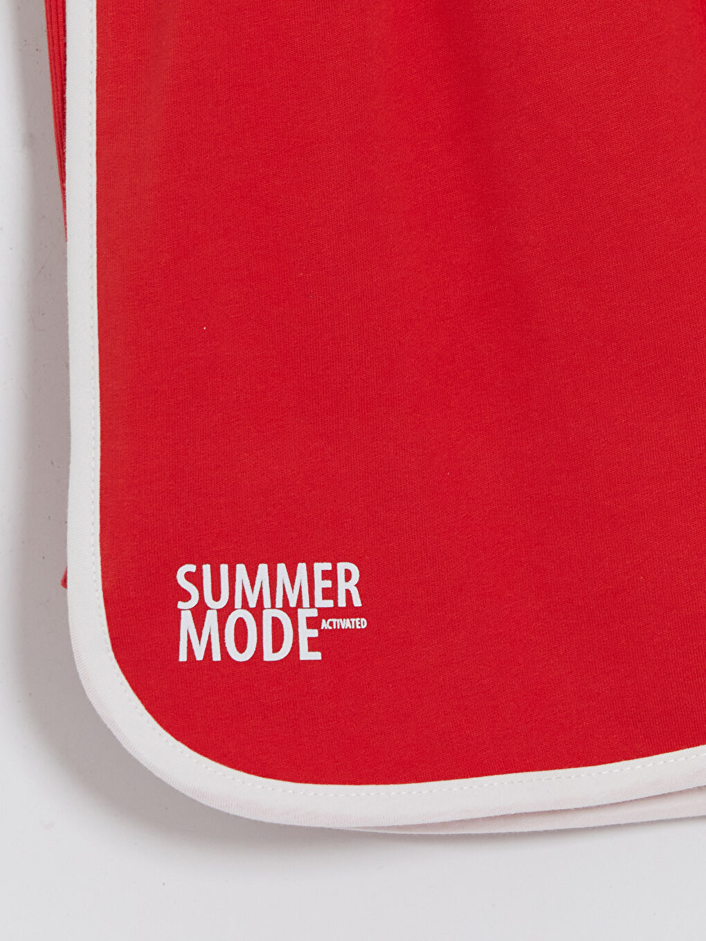 Kırmızı Beli Lastikli Kız Çocuk Şort-2