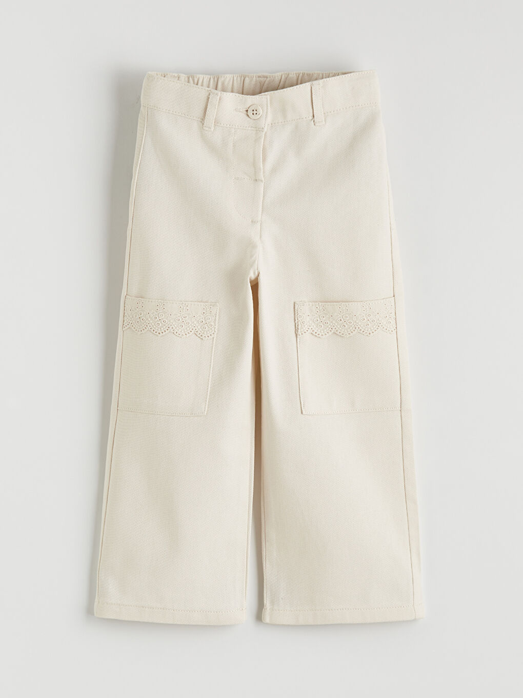 Pantalone širokih nogavica za devojčice od gabardina