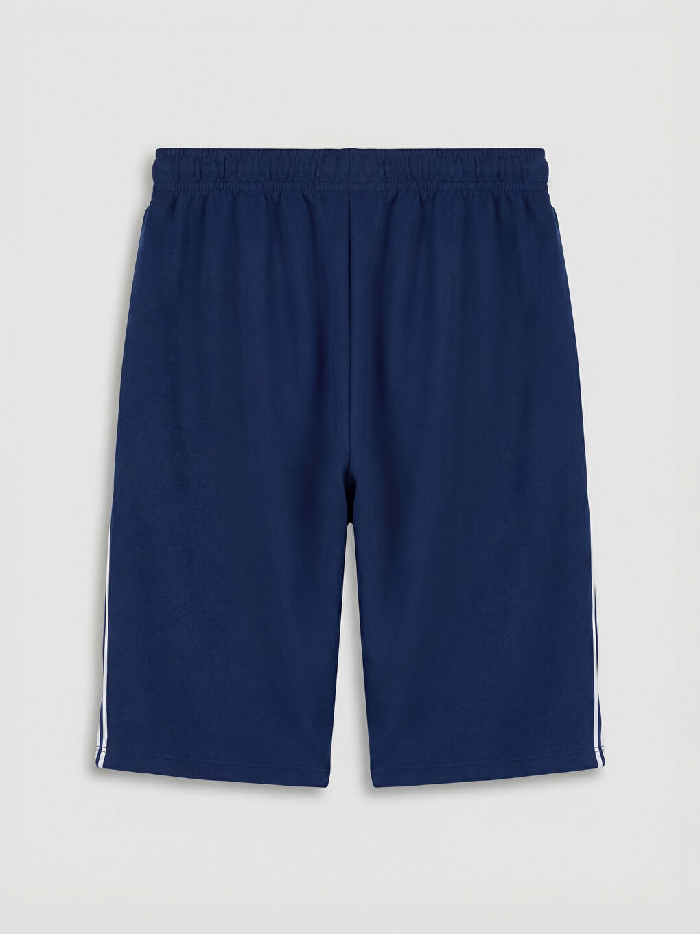 Lacivert Beli Lastikli Şerit Detaylı Kız Çocuk Şort-1