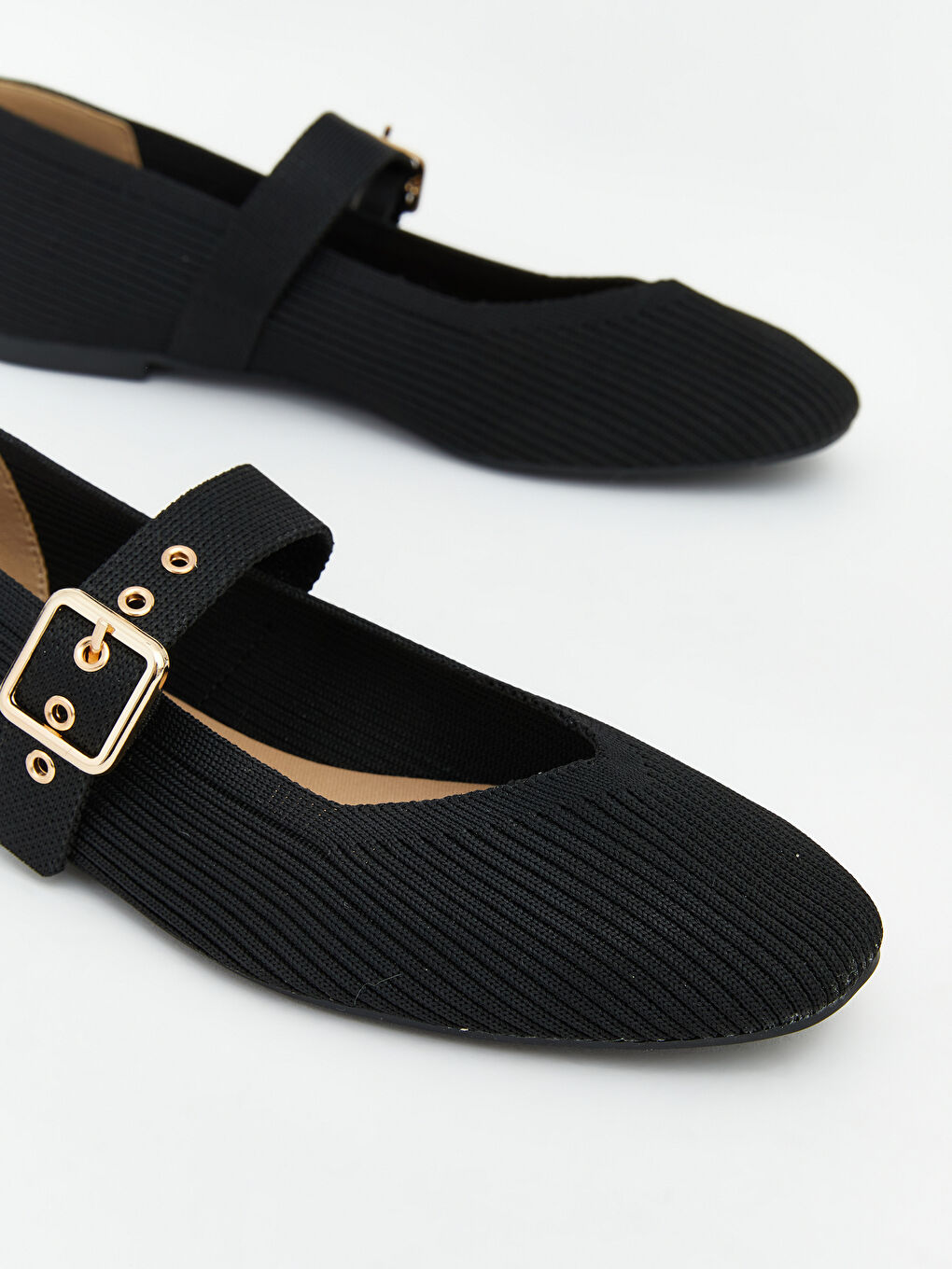 أحذية باليه مسطحة أسود امرأة-2