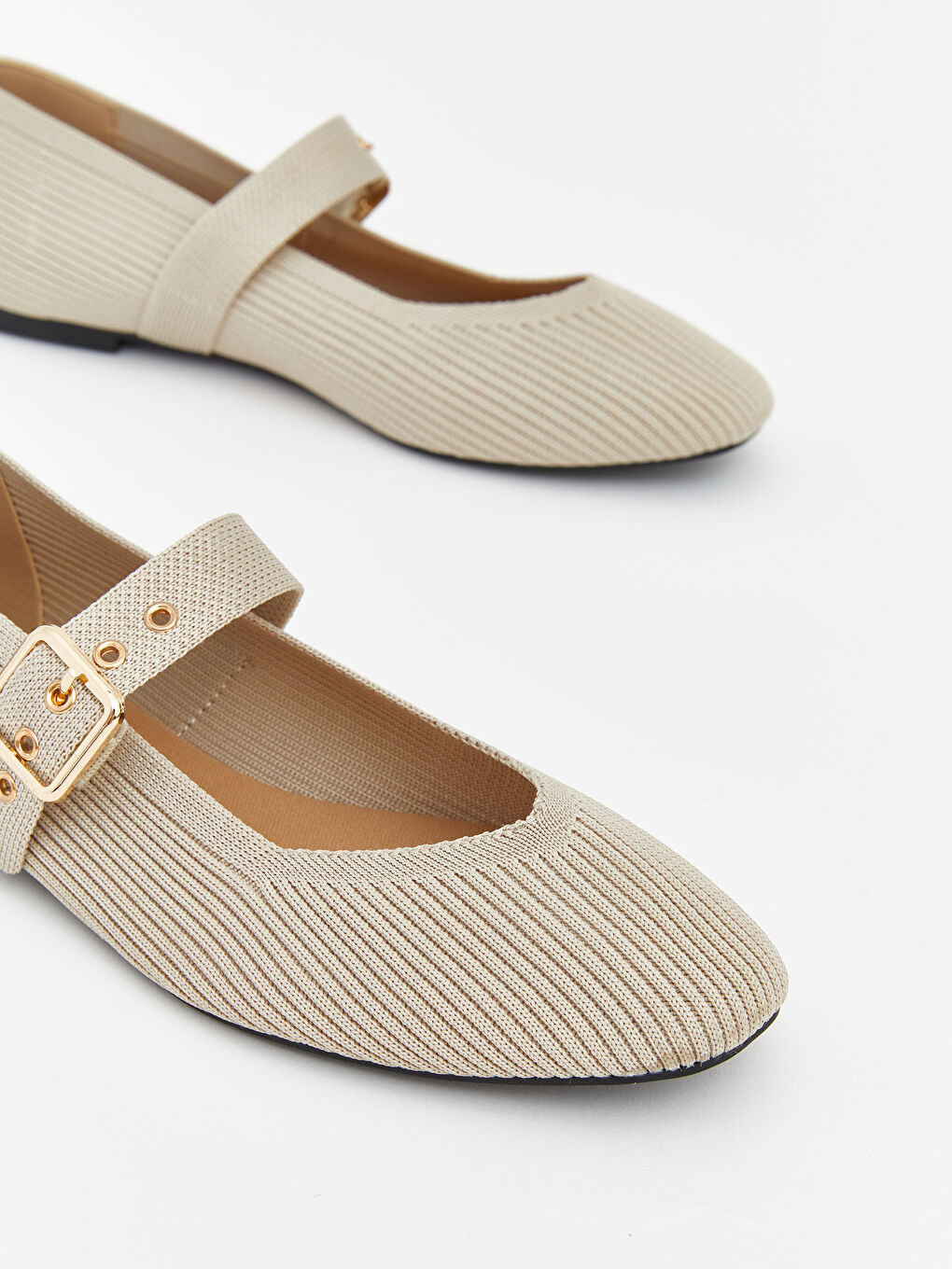 أحذية باليه مسطحة بيج امرأة-2