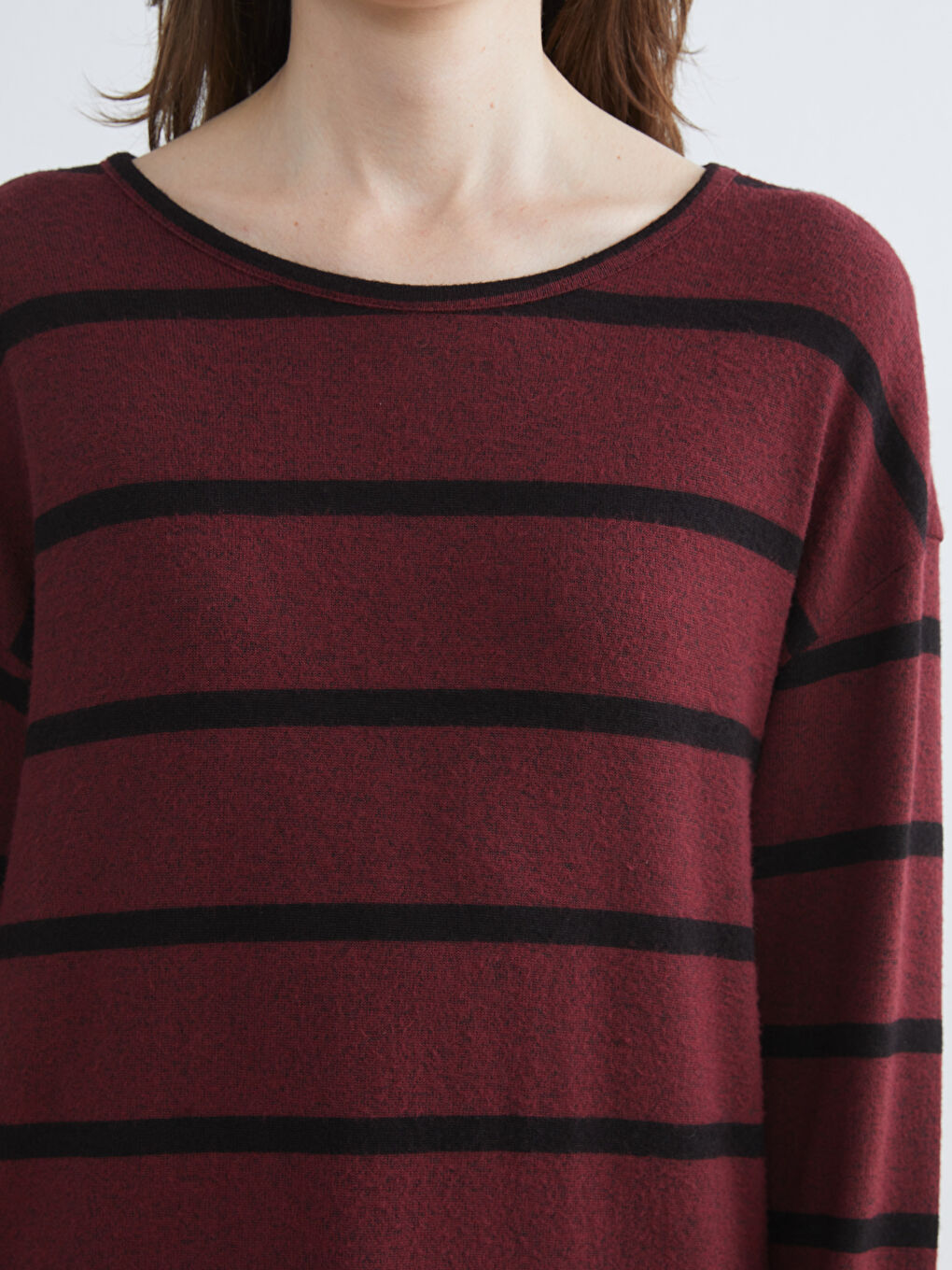 Crew Neck Striped Women's T-Shirt-2