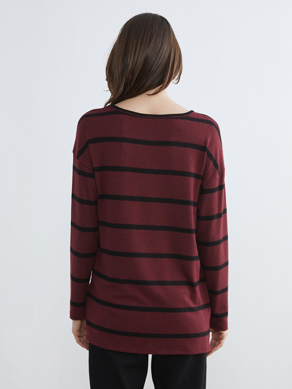 Crew Neck Striped Women's T-Shirt-3