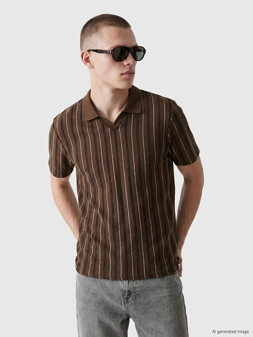 T-shirt Polo Rayé Homme