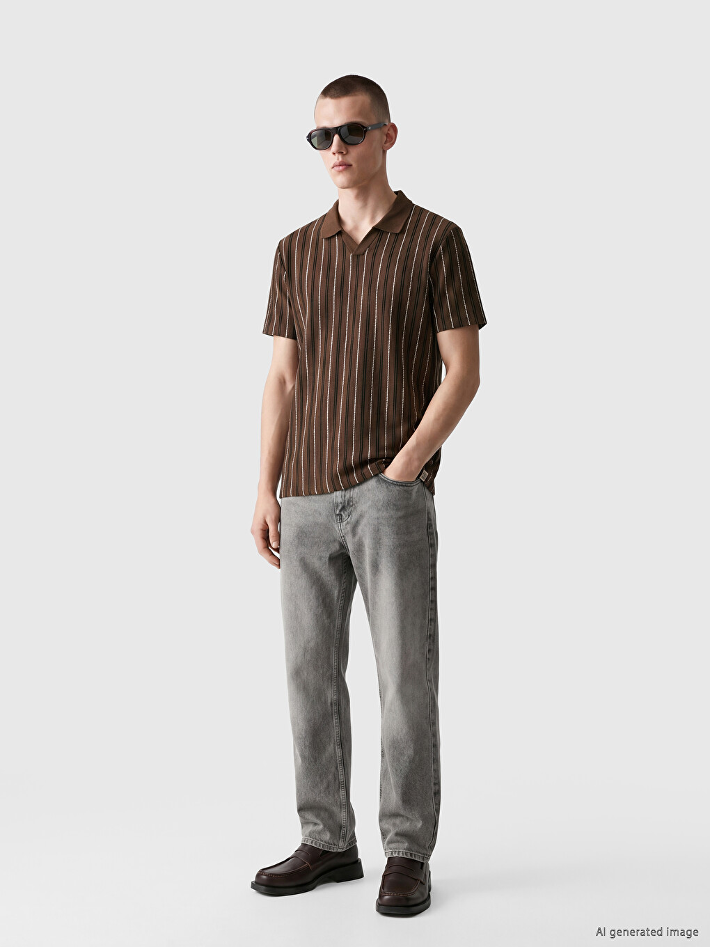 T-shirt Polo Rayé Homme-1