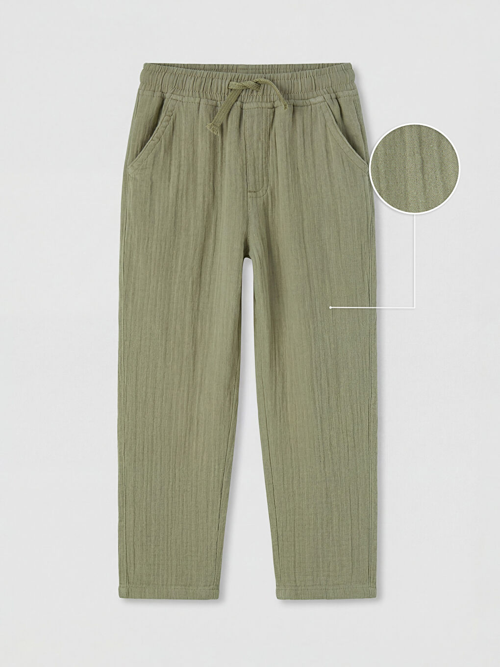 Haki Erkek Çocuk Dokulu Pantolon