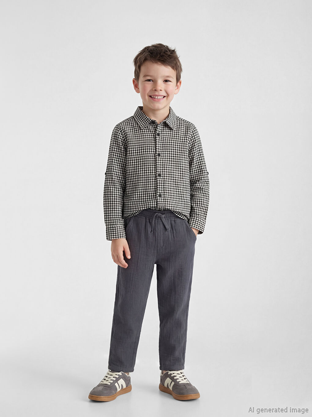 Antrasit Erkek Çocuk Dokulu Pantolon