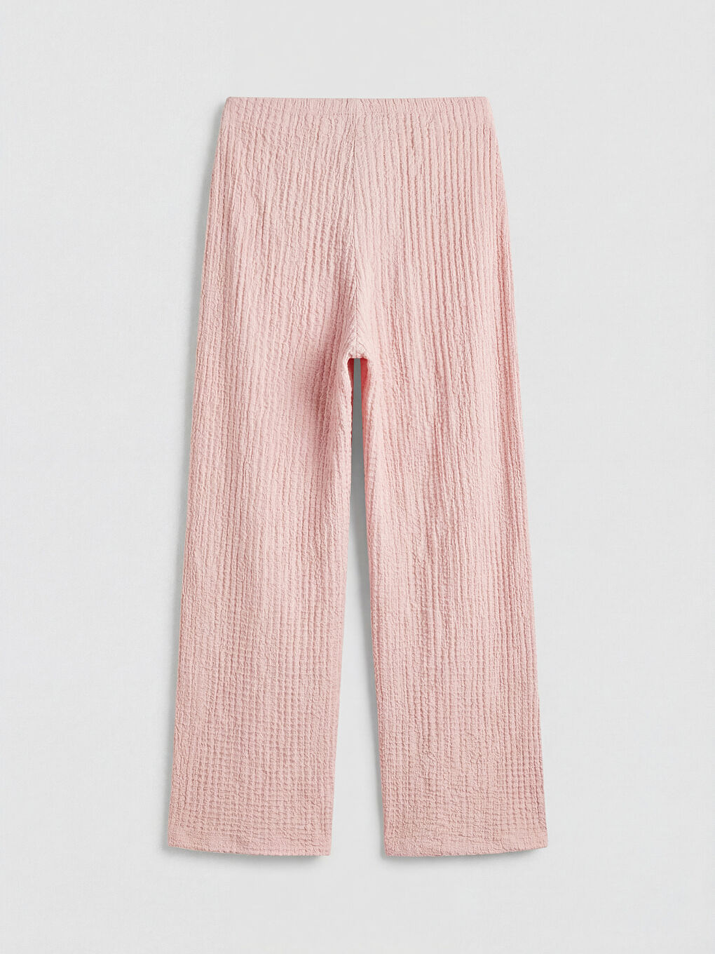 Pembe Beli Lastikli Dokulu Kadın Pantolon-1