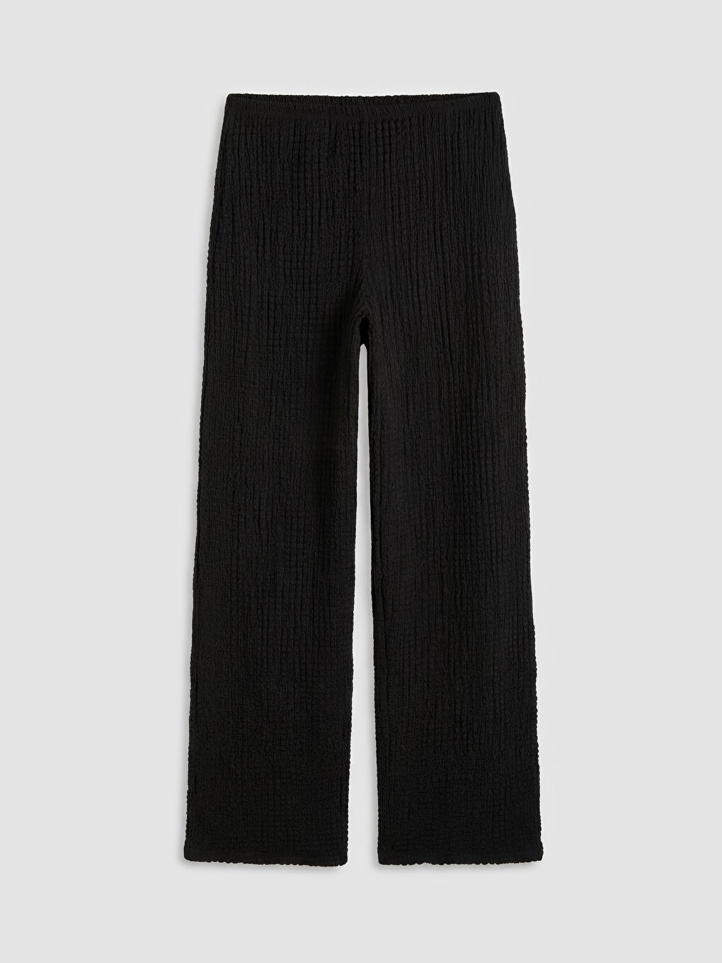 Siyah Beli Lastikli Dokulu Kadın Pantolon