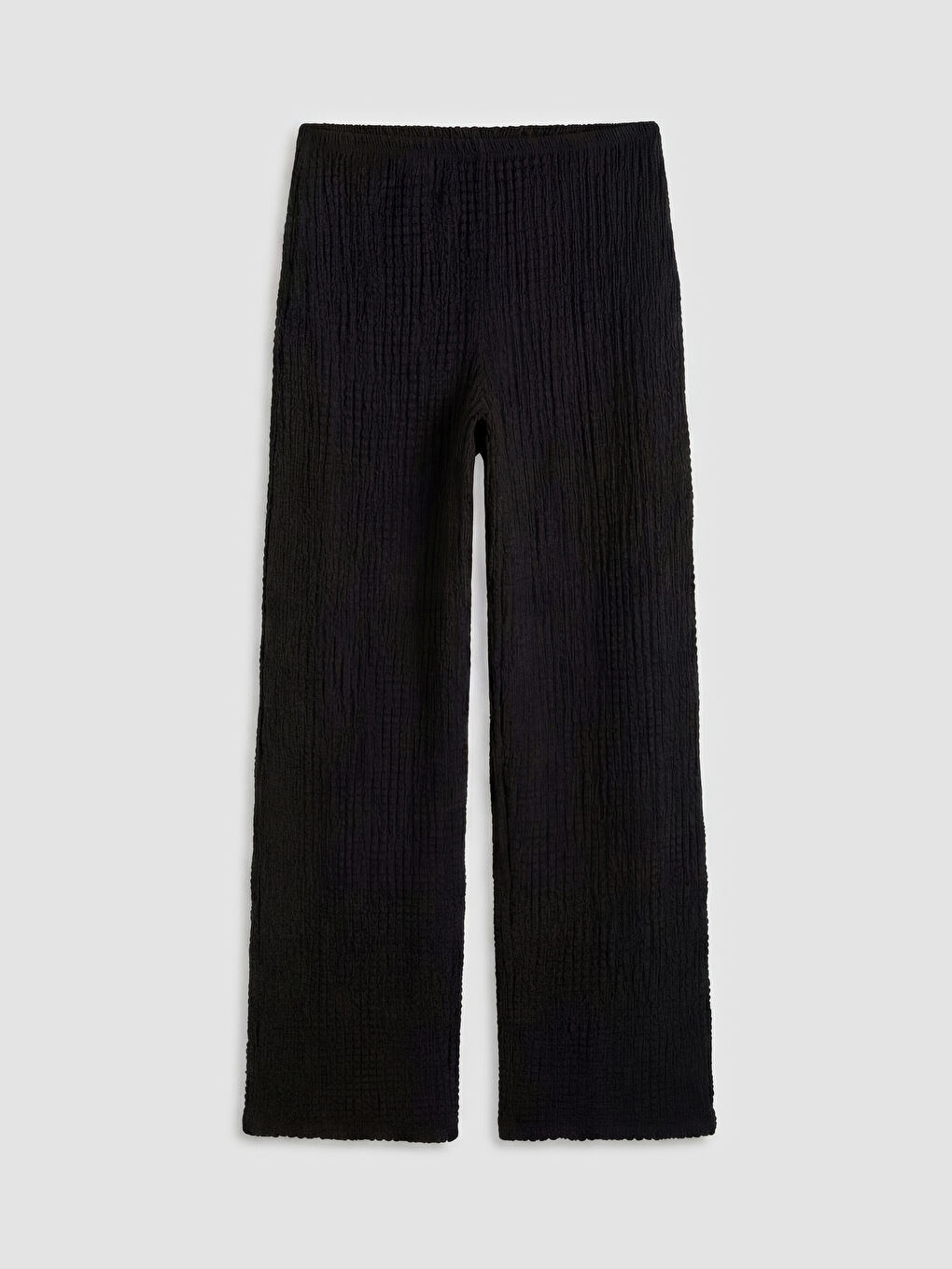 Siyah Beli Lastikli Dokulu Kadın Pantolon-1