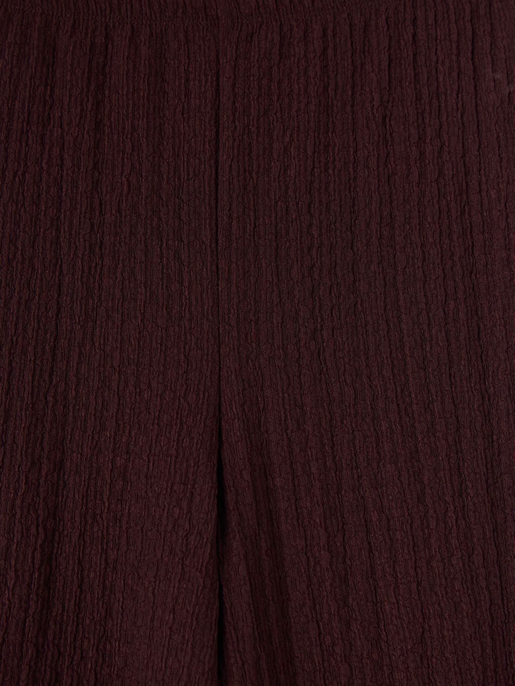 Bordo Beli Lastikli Dokulu Kadın Pantolon-2