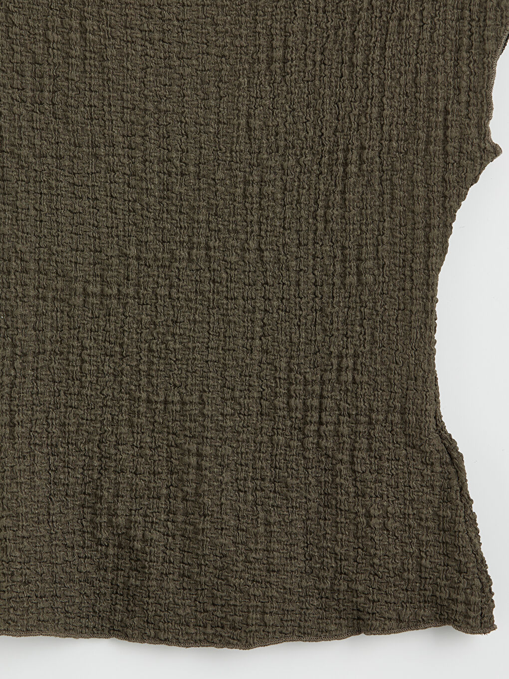 Crew Neck Ruffled Textured Blouse-6