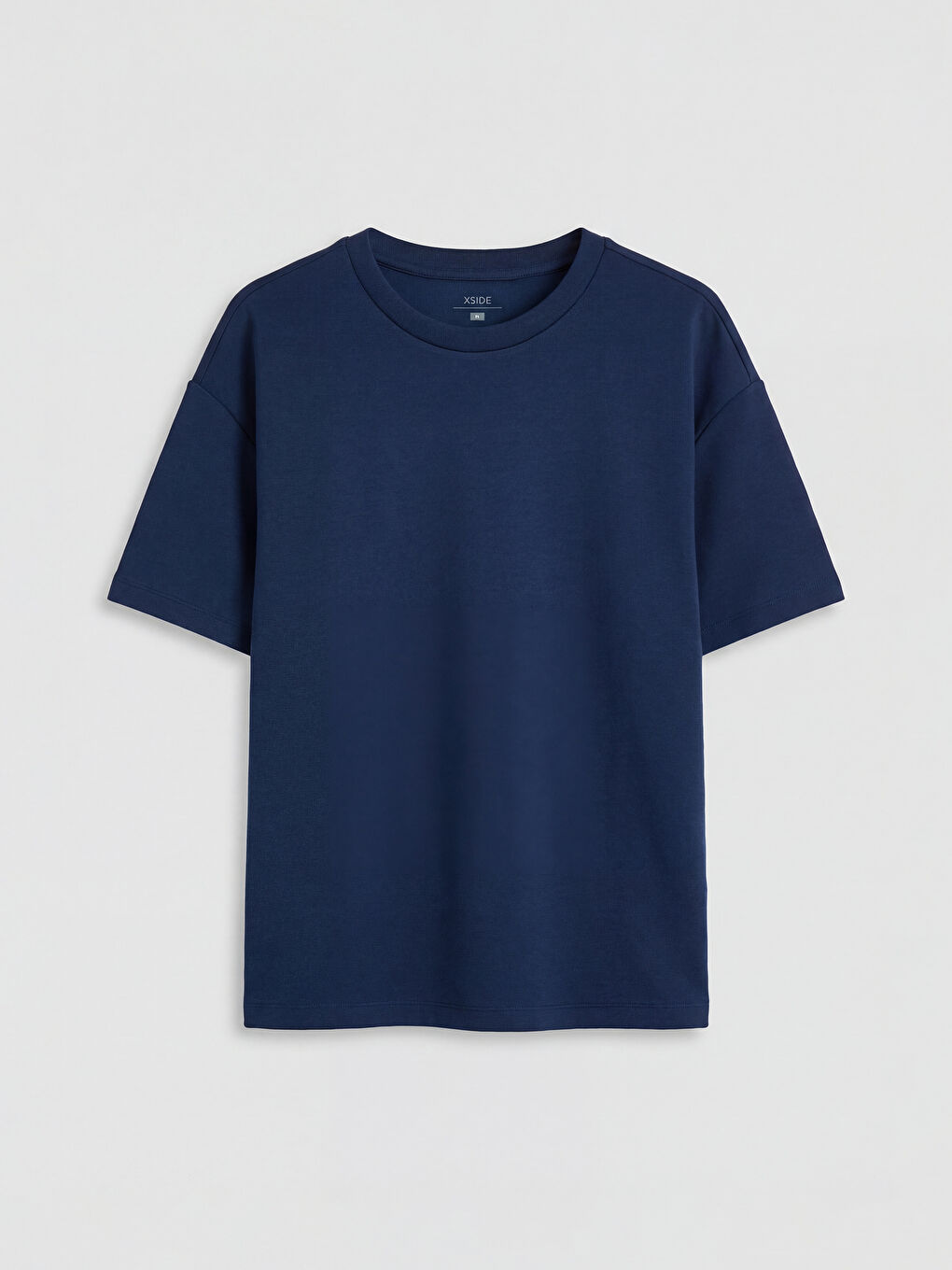 Lacivert Bisiklet Yaka Soft Touch Kadın Tişört	