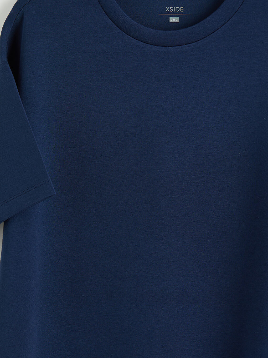 Lacivert Bisiklet Yaka Soft Touch Kadın Tişört	-2