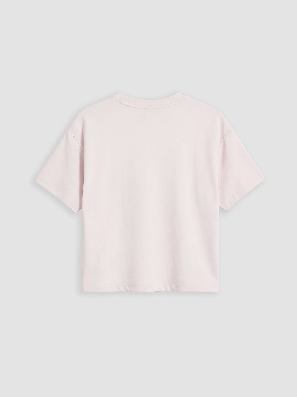 Pembe Bisiklet Yaka Soft Touch Kadın Tişört	-1