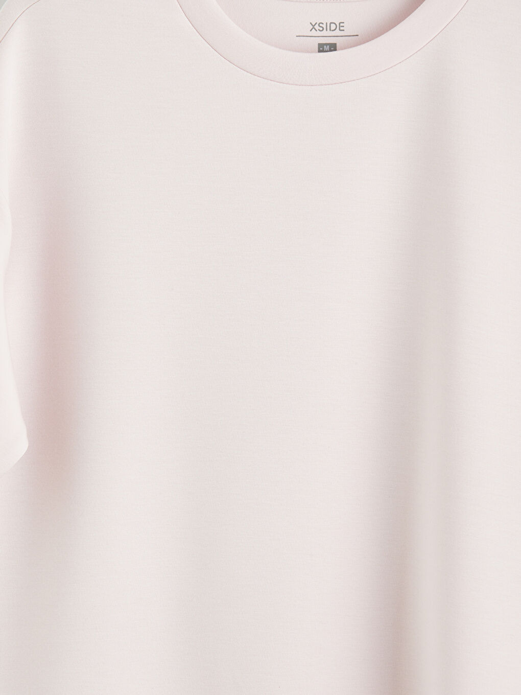 Pembe Bisiklet Yaka Soft Touch Kadın Tişört	-2