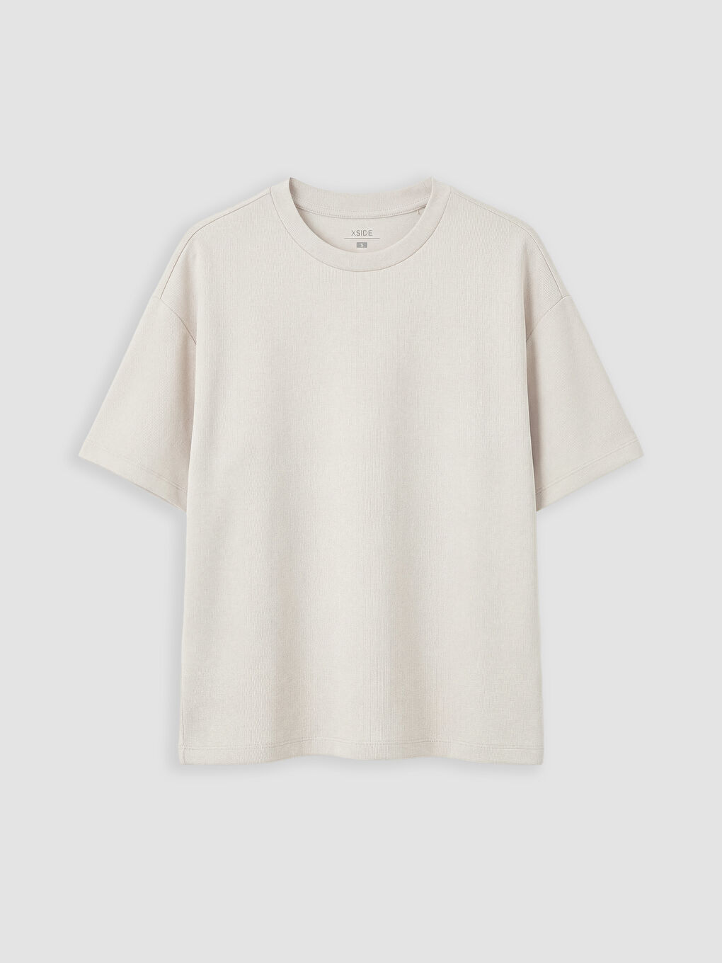 Bej Bisiklet Yaka Soft Touch Kadın Tişört	