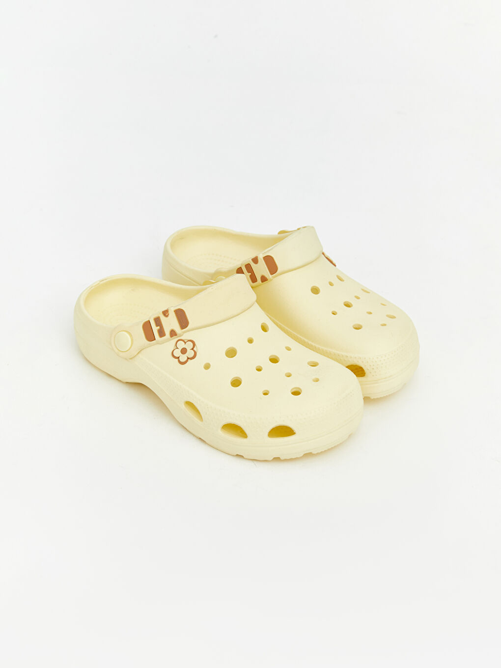 Sarı Çiçek Baskılı Kadın Plaj Sandaleti 