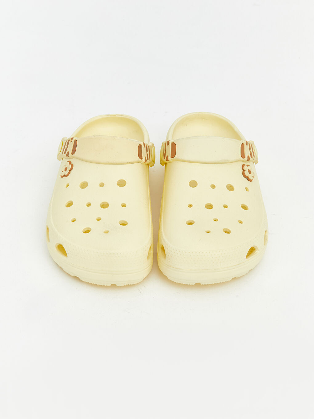 Sarı Çiçek Baskılı Kadın Plaj Sandaleti -1