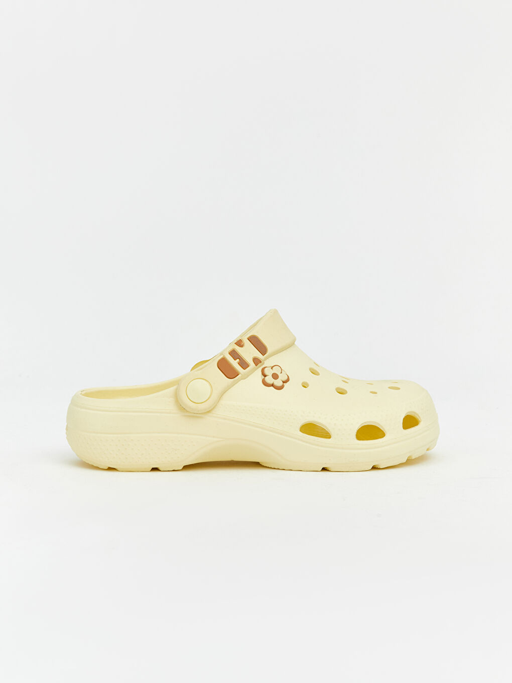 Sarı Çiçek Baskılı Kadın Plaj Sandaleti -2