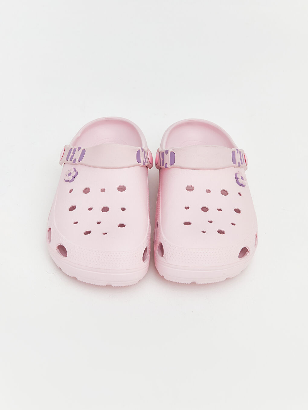 Pembe Çiçek Baskılı Kadın Plaj Sandaleti -1