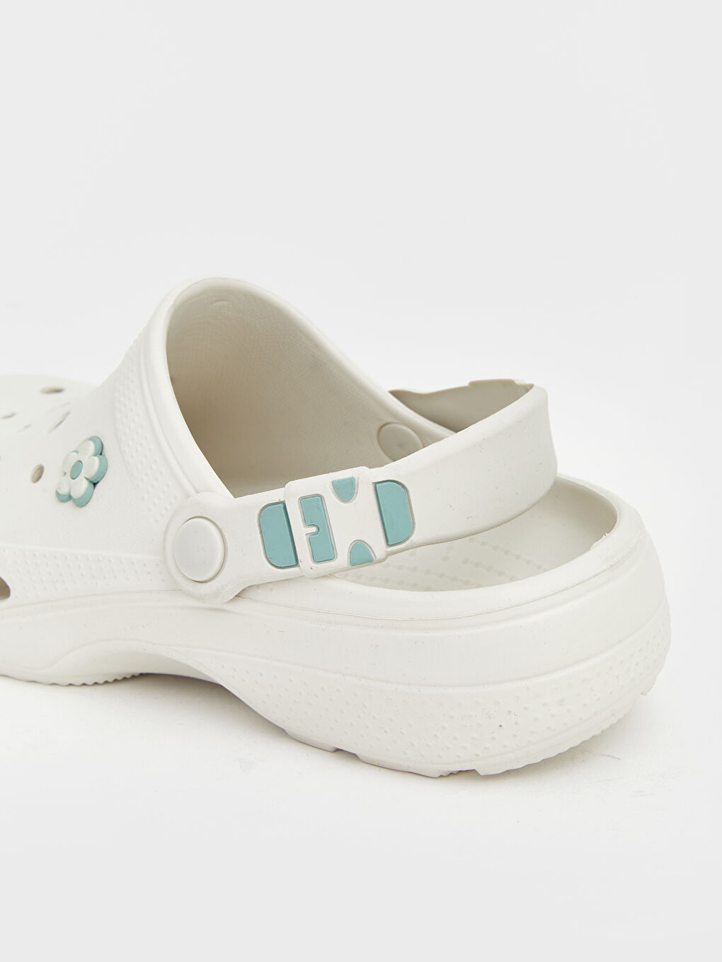 Bej Çiçek Baskılı Kadın Plaj Sandaleti -4