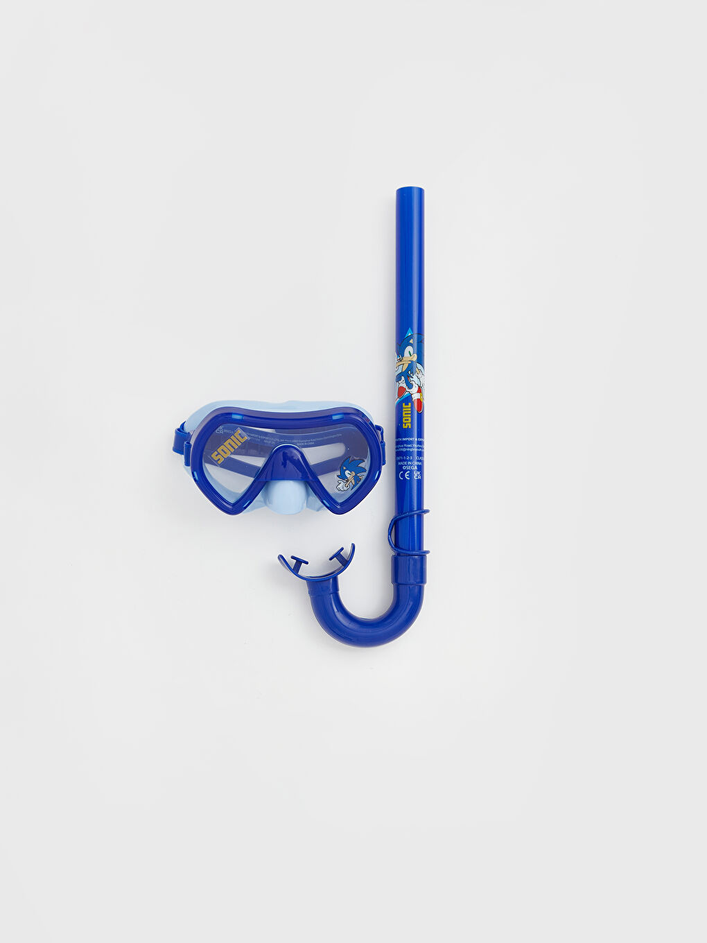Karışık Sonic Baskılı Erkek Çocuk Deniz Gözlüğü ve Şnorkel-1