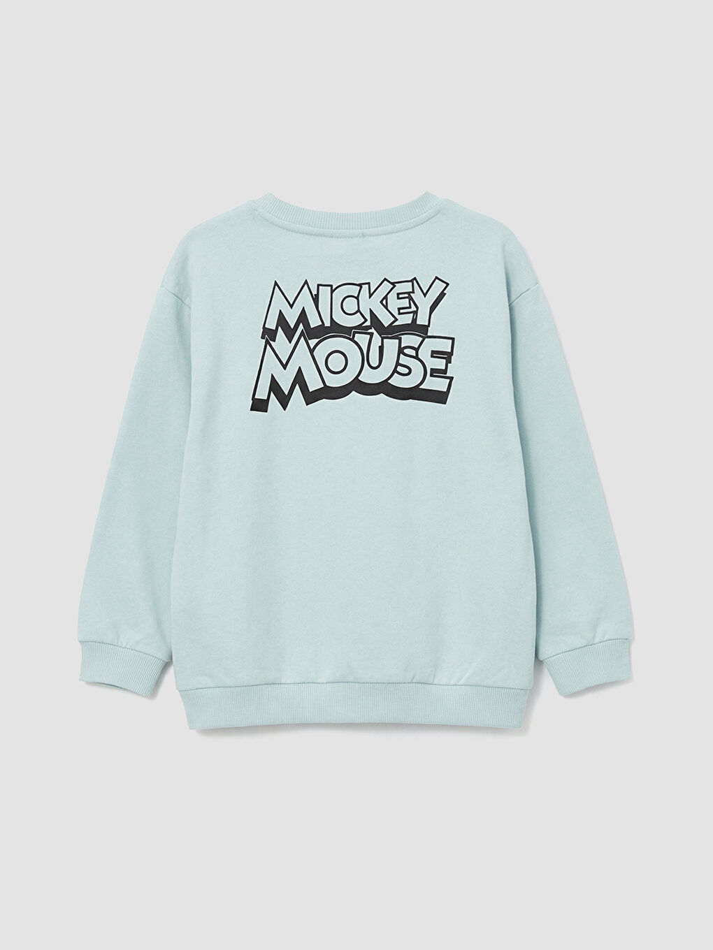 Yeşil Erkek Bebek Mickey Mouse Baskılı Sweatshirt-1