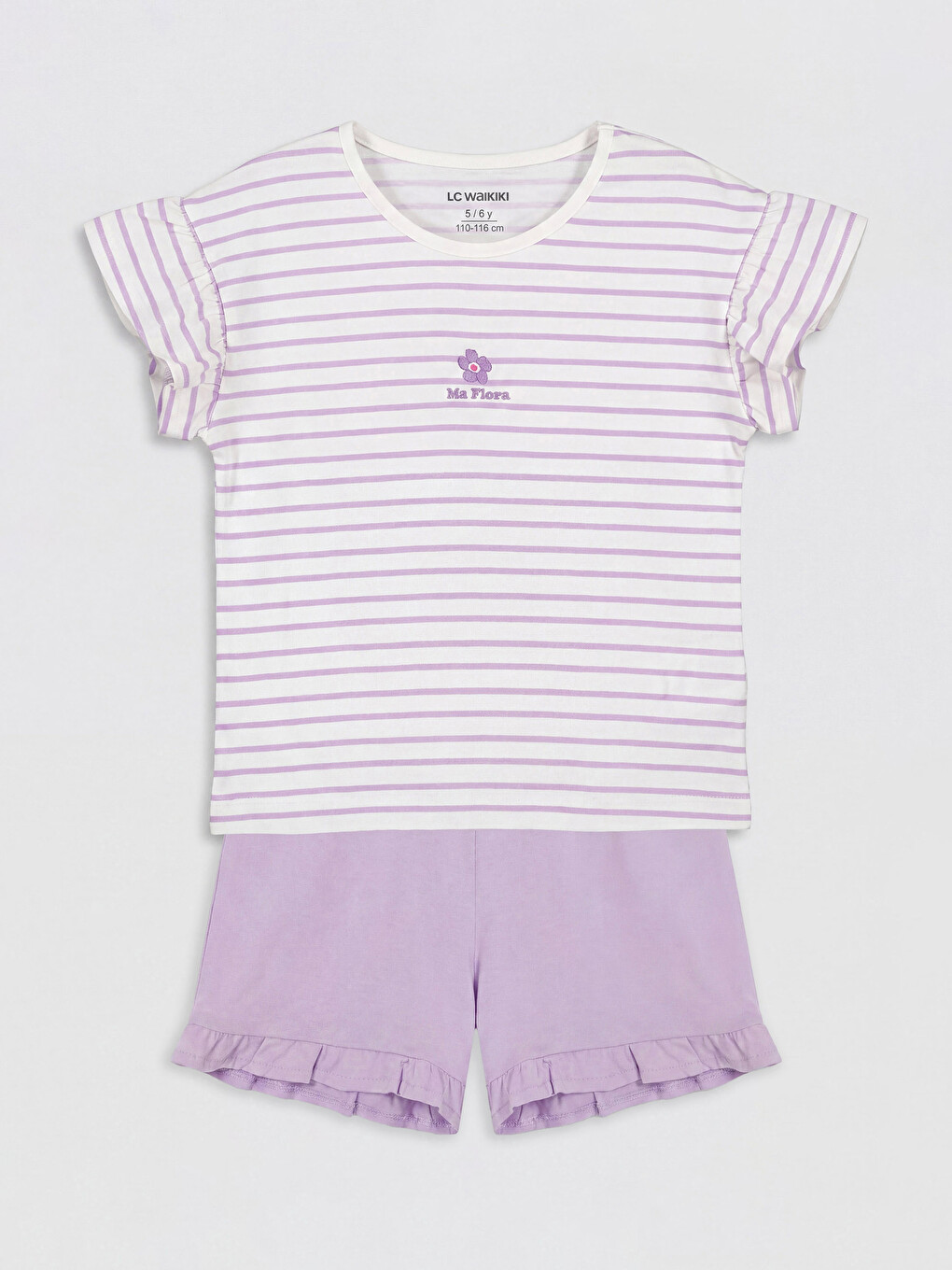 Striped Girls' Shorts Set