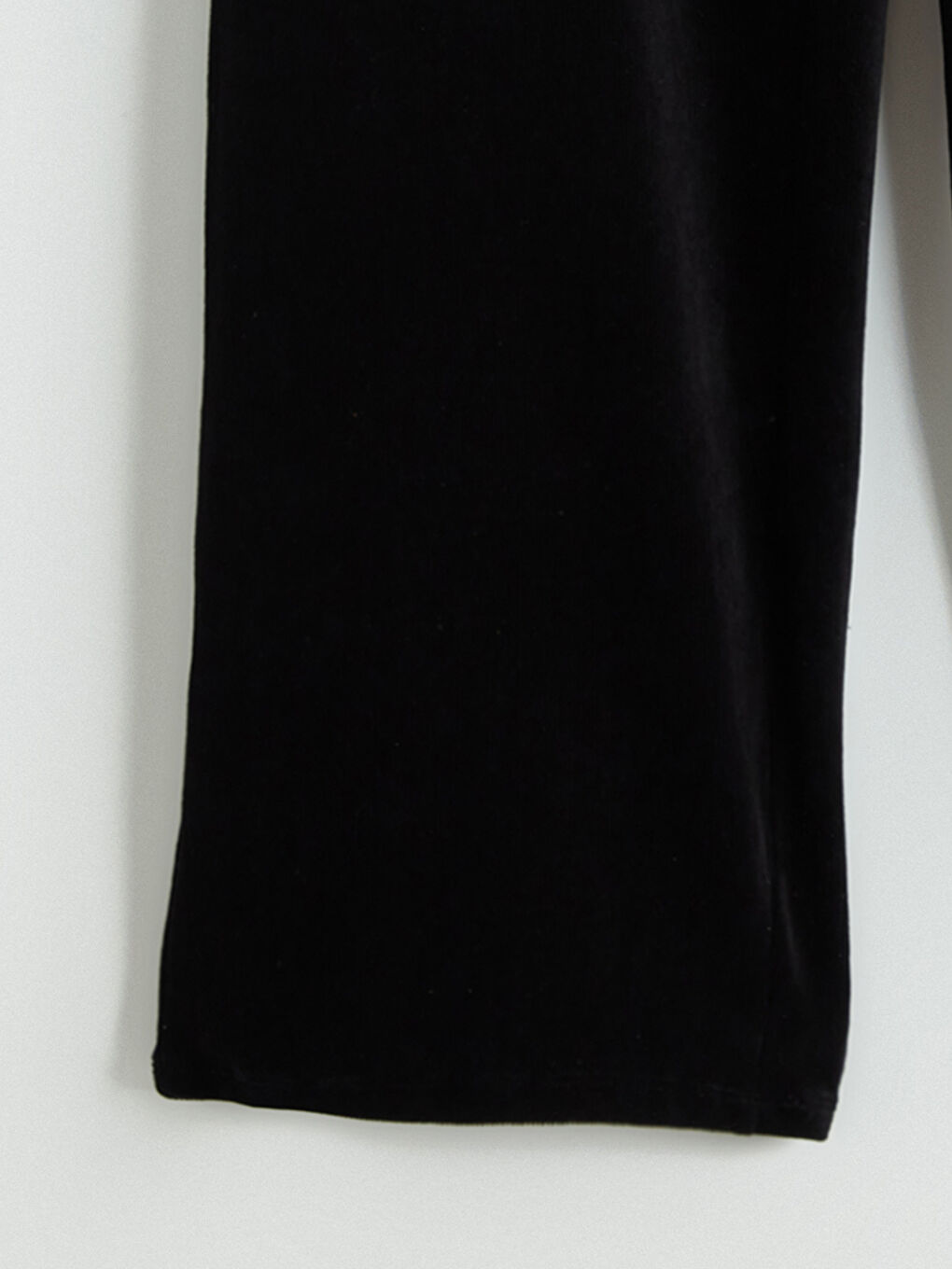 Siyah Beli Lastikli Kadın Kadife Pantolon-5