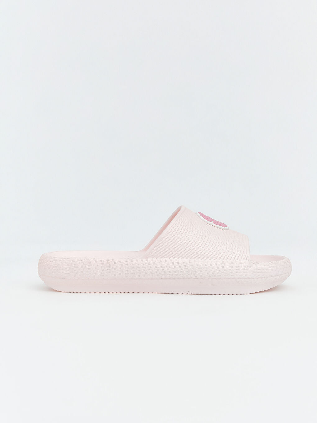 Pembe Kadın Slogan Baskılı Terlik-1