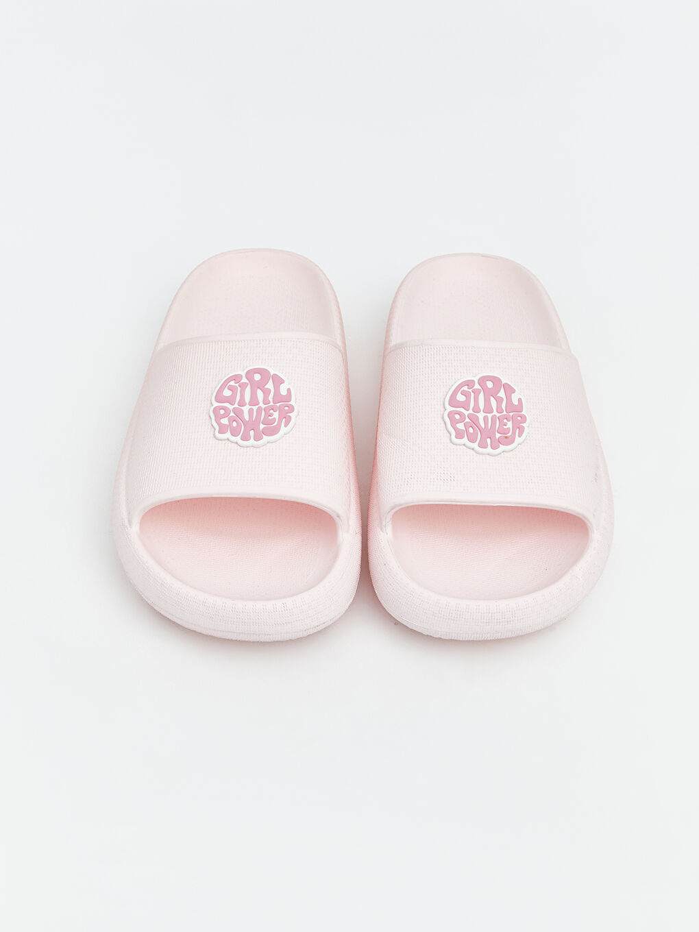 Pembe Kadın Slogan Baskılı Terlik-2