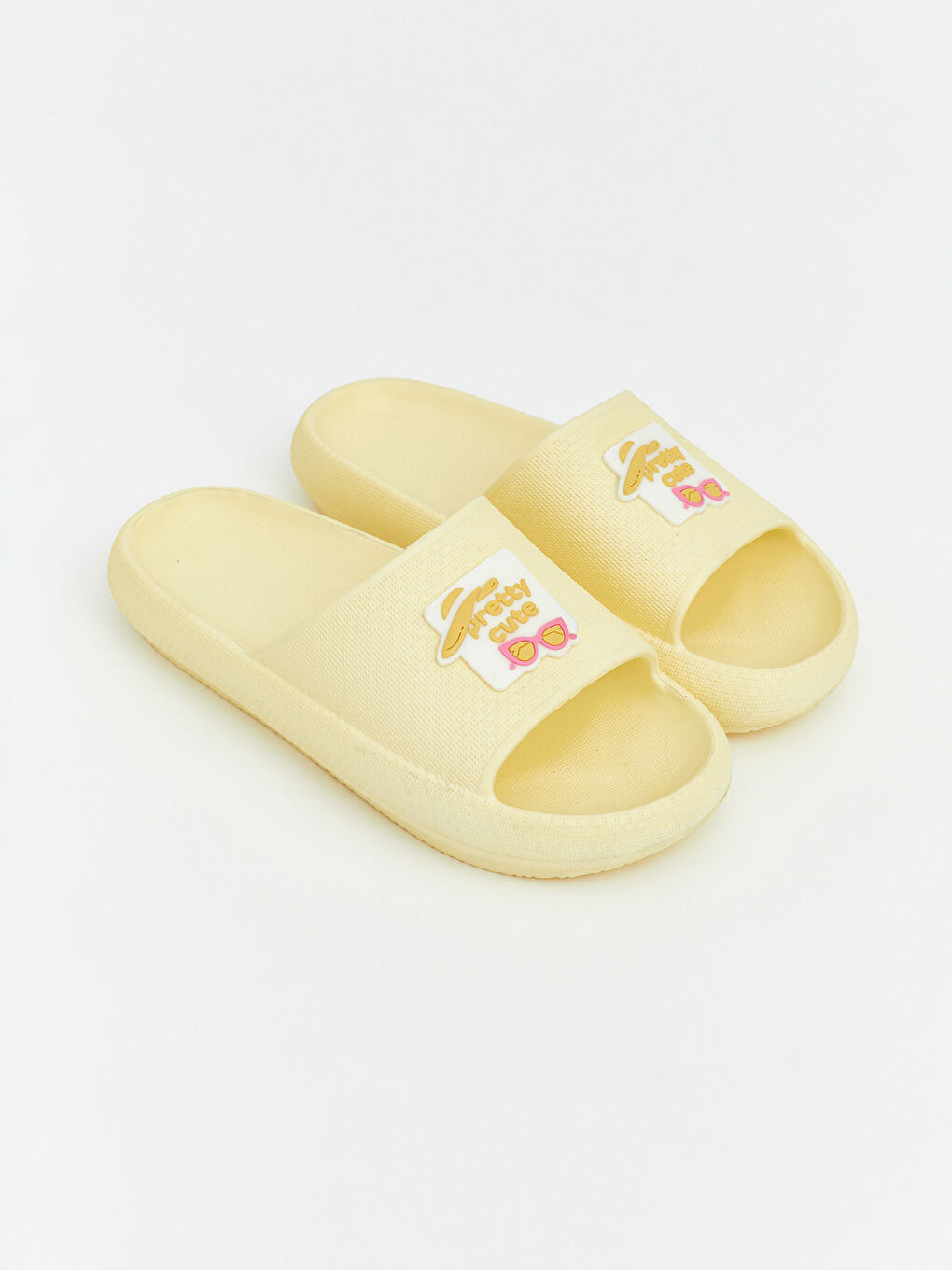 Sarı Baskılı Tek Bantlı Kadın Terlik