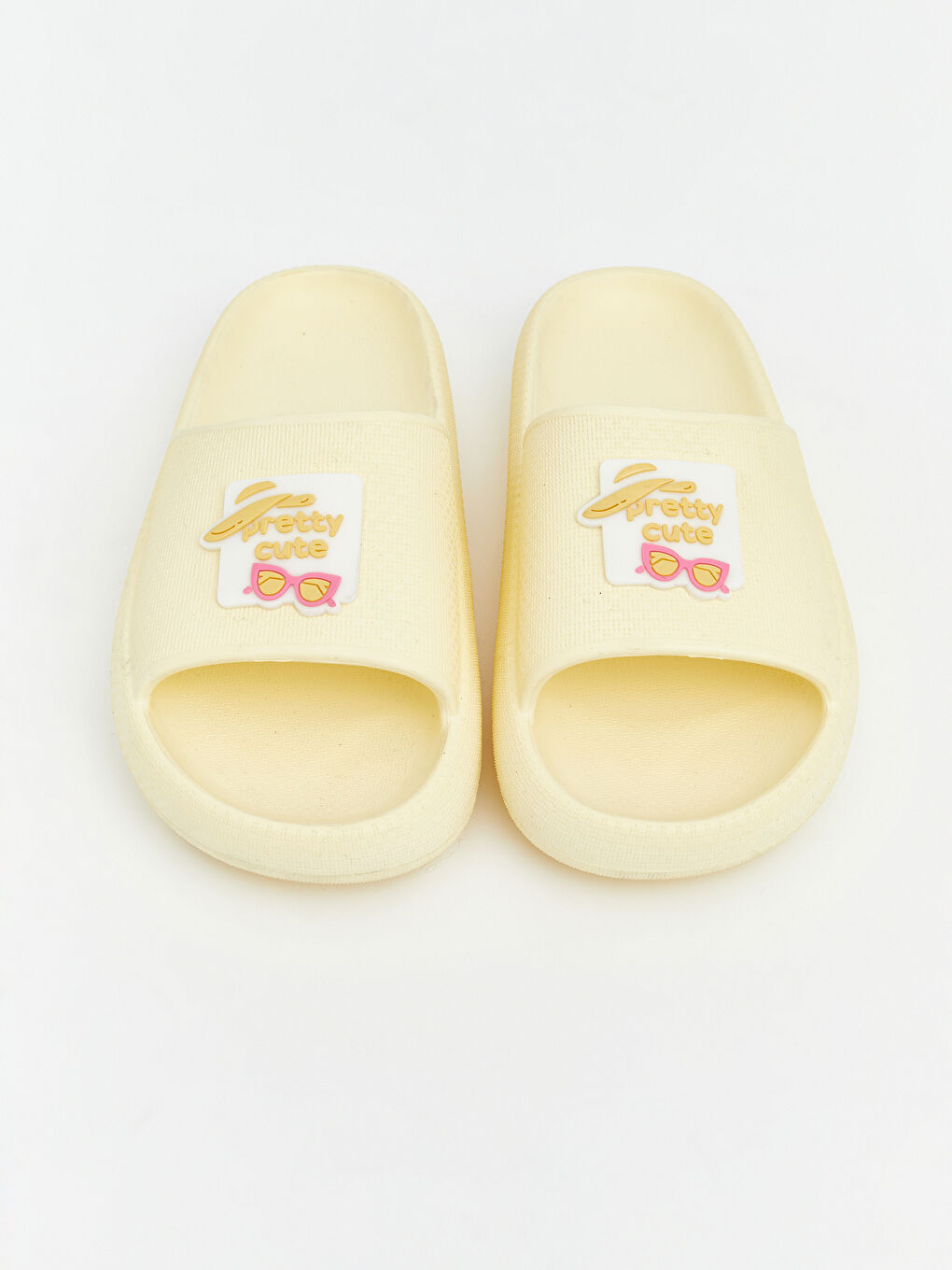 Sarı Baskılı Tek Bantlı Kadın Terlik-2