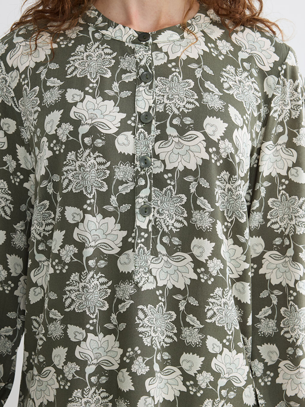 Hakim Yaka Çiçekli Kadın Tunik-2