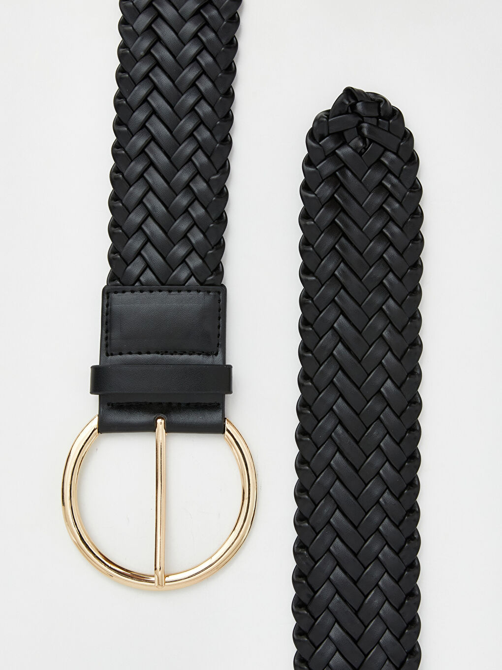 Siyah Örgü Tasarımlı Tokalı Kadın Kemer-2