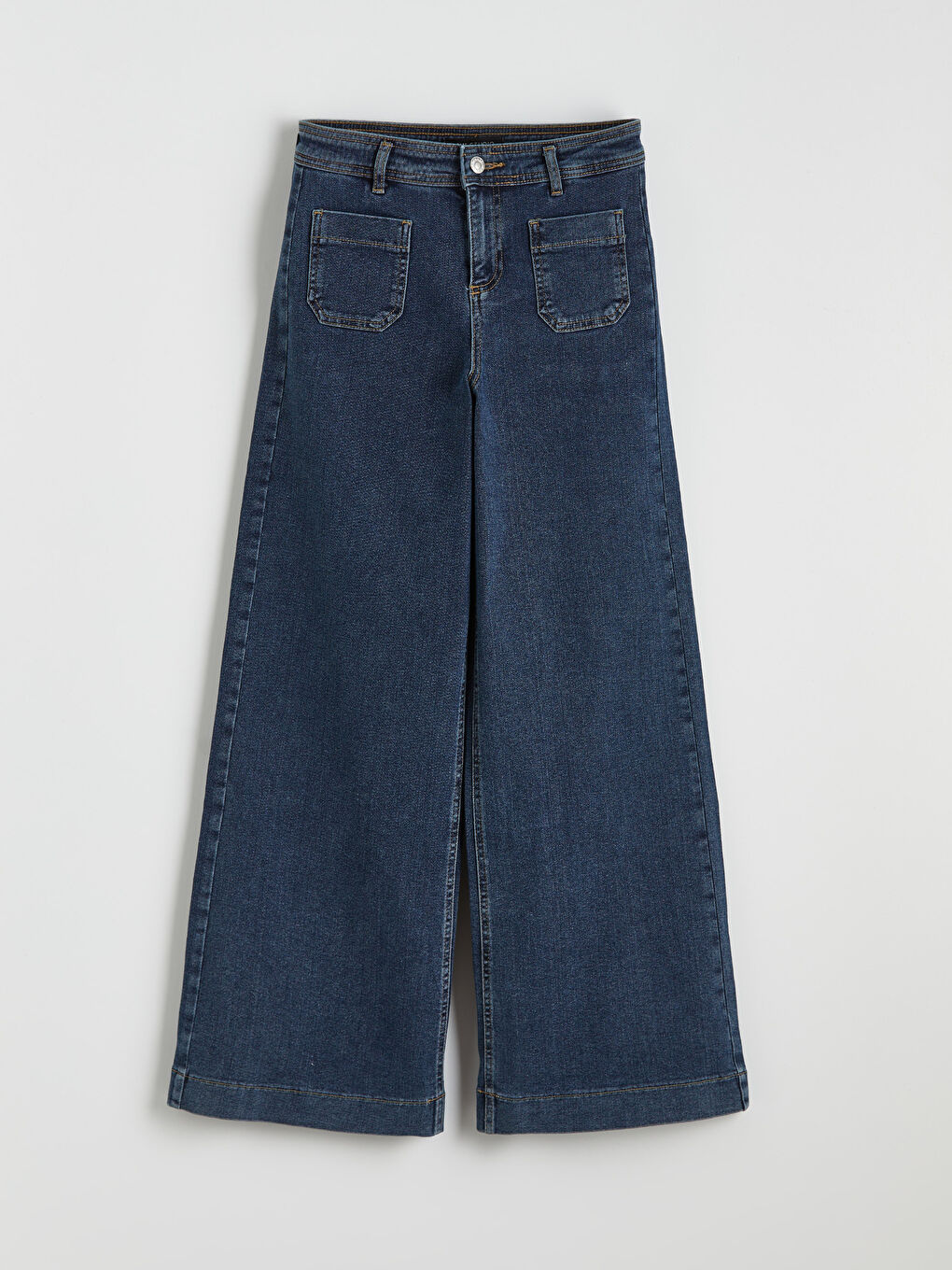 İndigo Wideleg Kadın Jean Pantolon-4