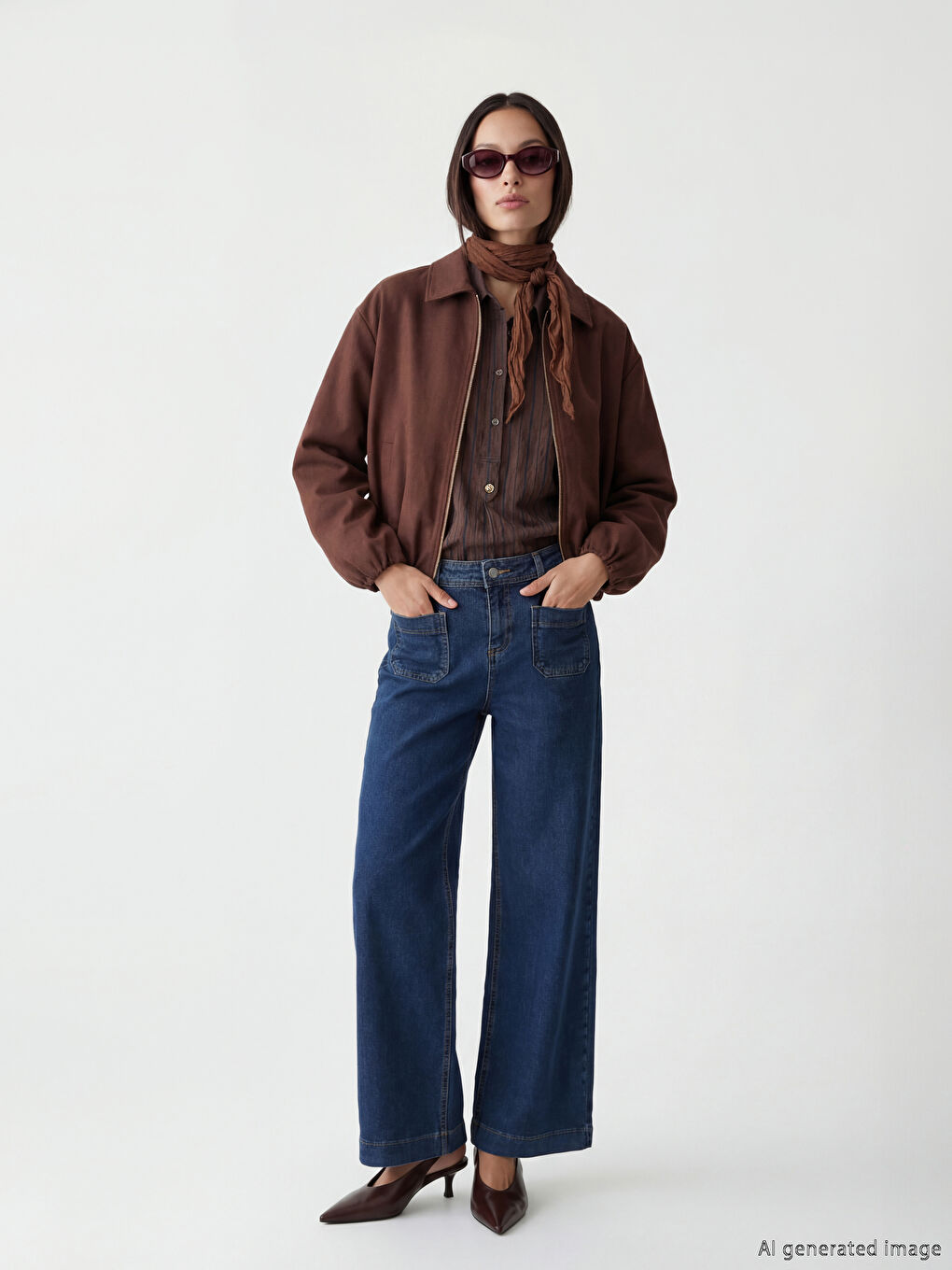 İndigo Wideleg Kadın Jean Pantolon