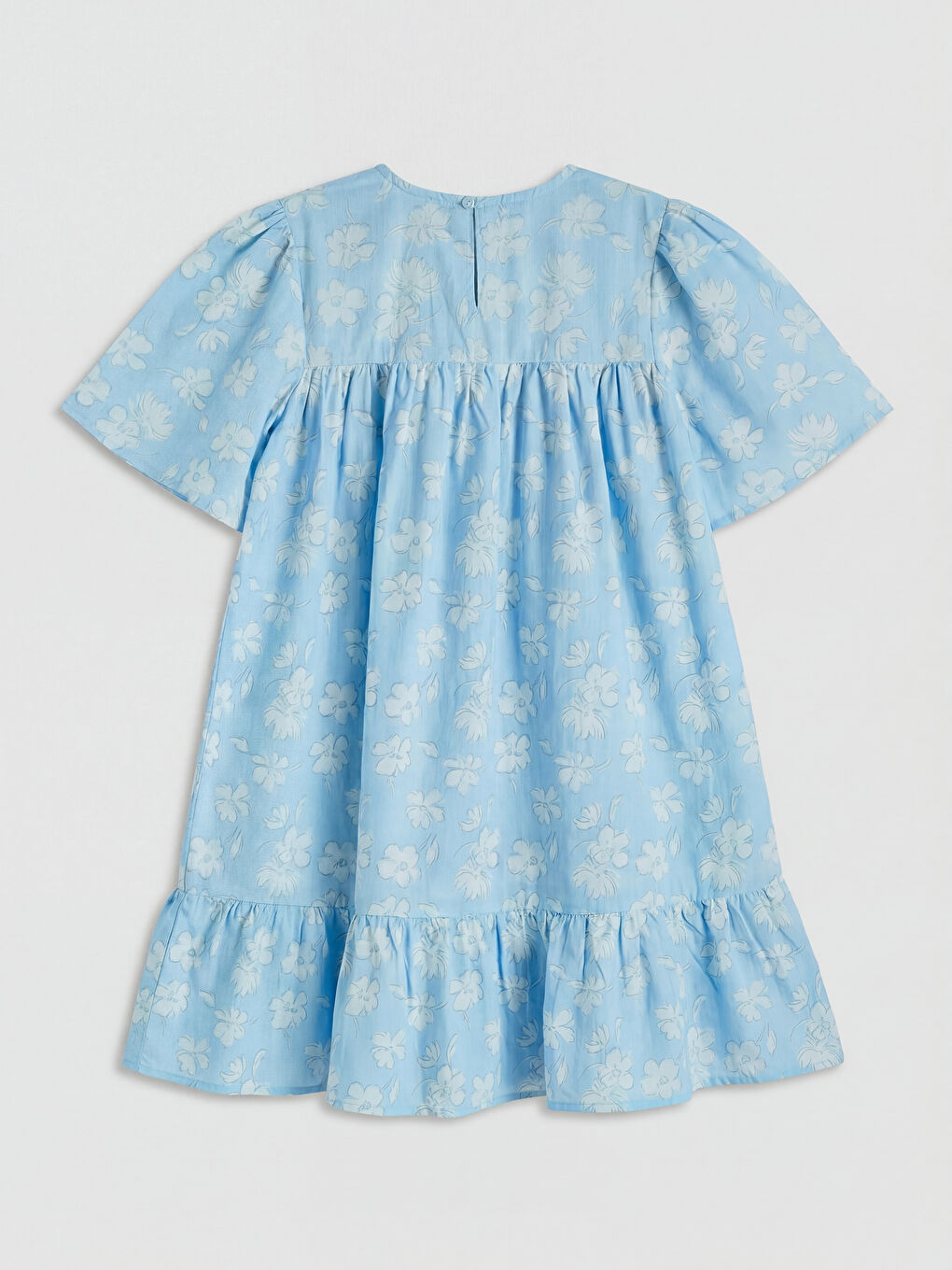 Floral Girls' Poplin Dress-1