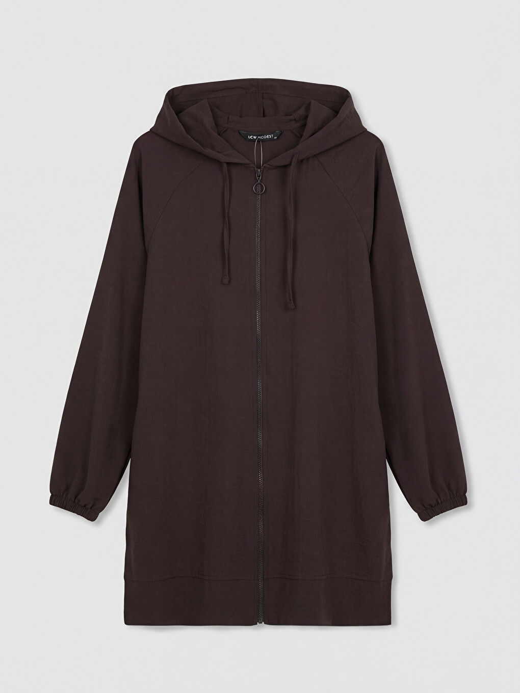 Kahverengi Kapüşonlu Oversize Kadın Tunik