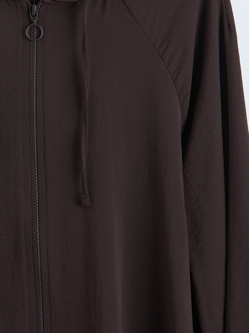 Kahverengi Kapüşonlu Oversize Kadın Tunik-2