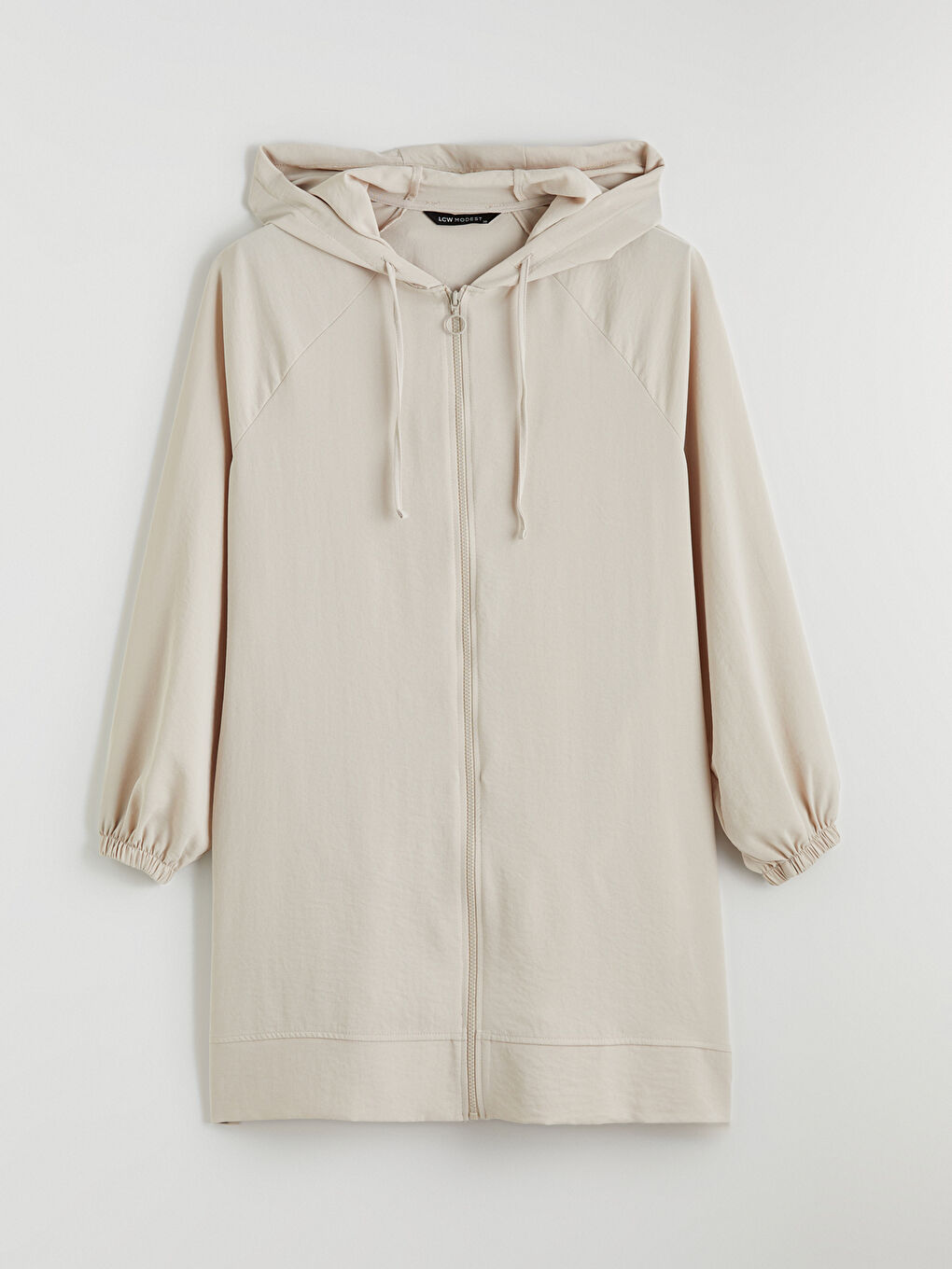 Bej Kapüşonlu Oversize Kadın Tunik-4