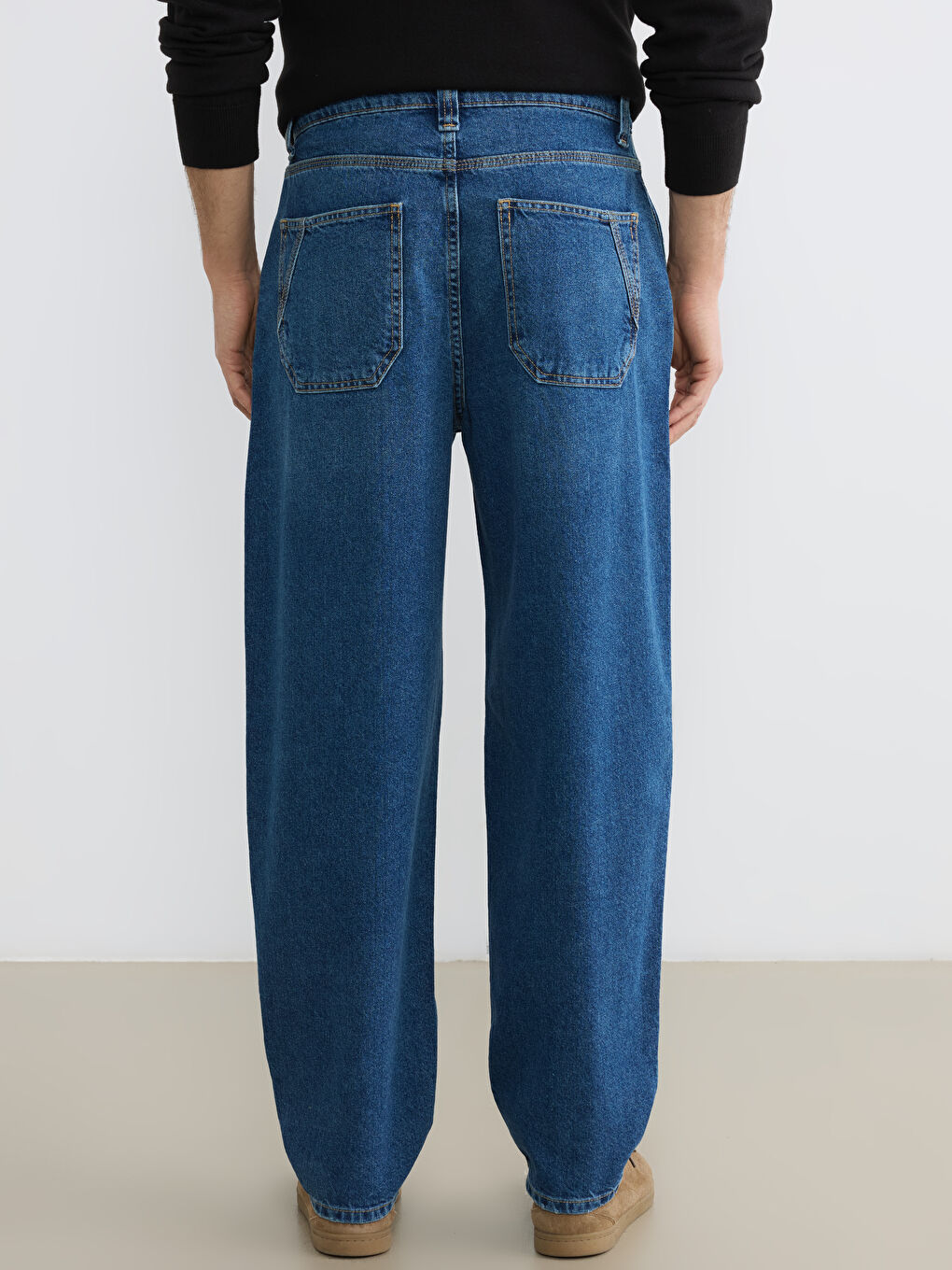 მამაკაცები მუქი ლურჯი ჯინსი-3