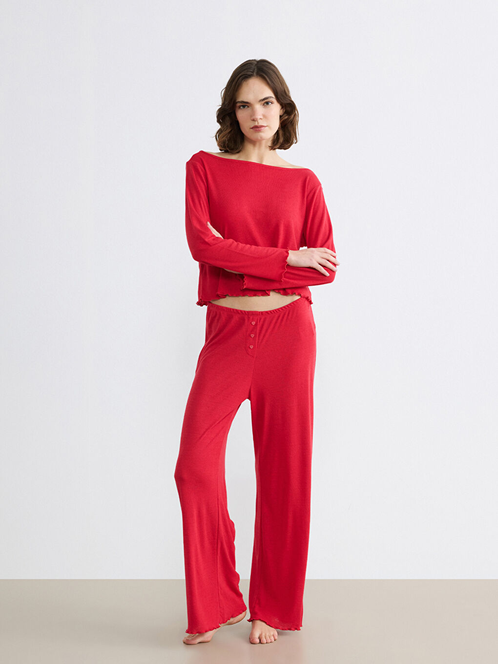 Boat Neck Women's Pajama Set