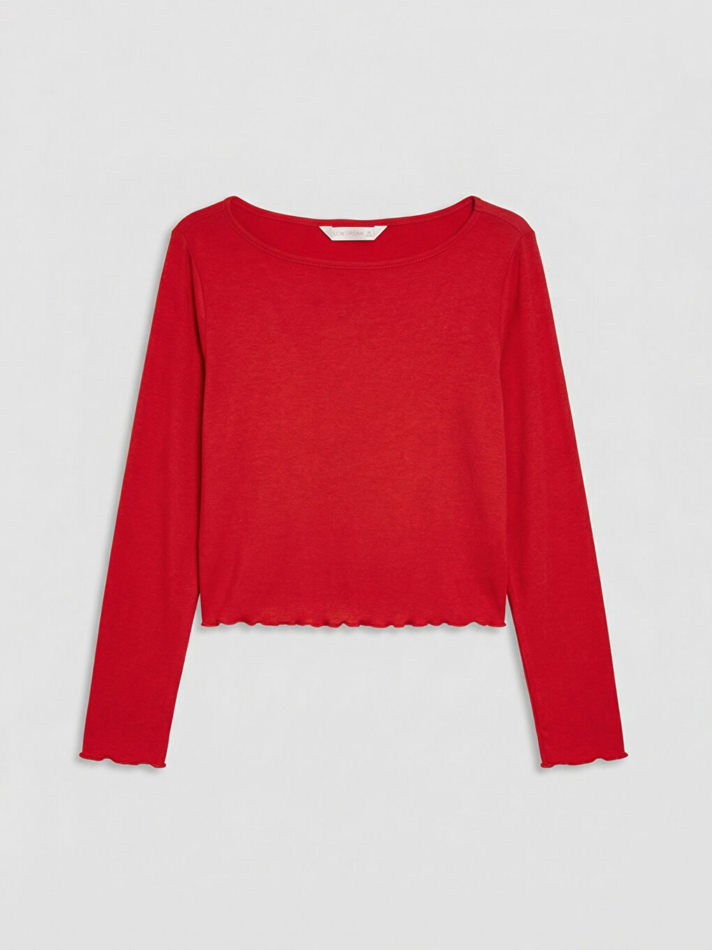 Kırmızı Kayık Yaka Kadın Pijama Takım-1