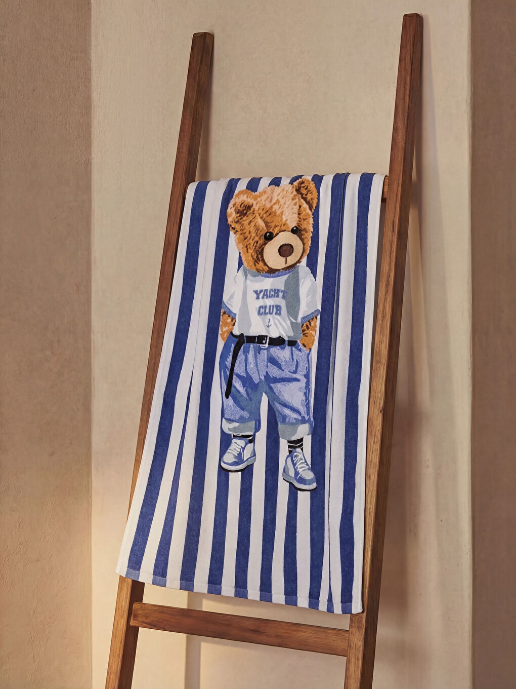 Karışık Ayı Teddy Baskılı Plaj Havlusu 70x150 cm