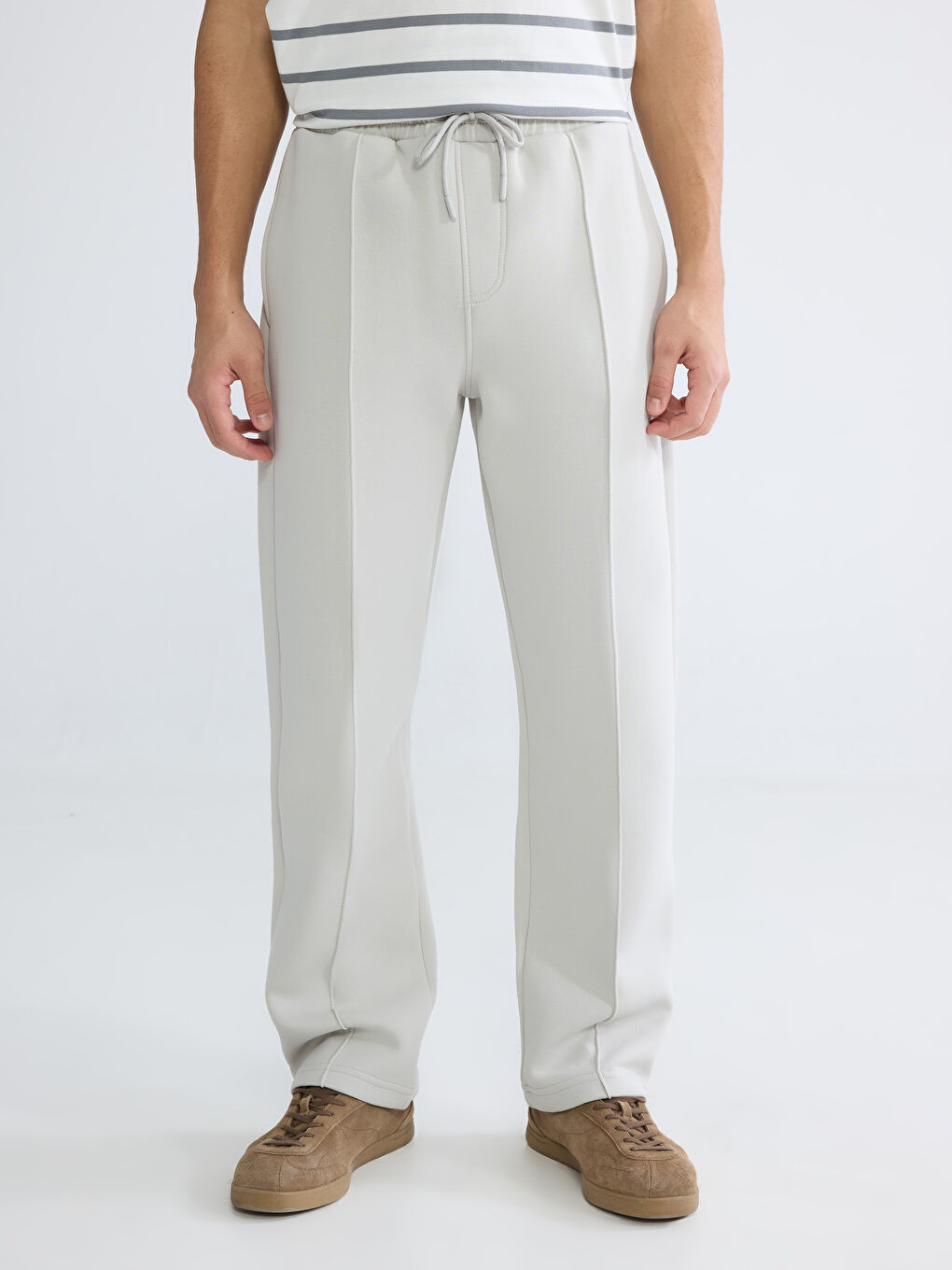 Gri Loose Fit Erkek Eşofman Altı-1