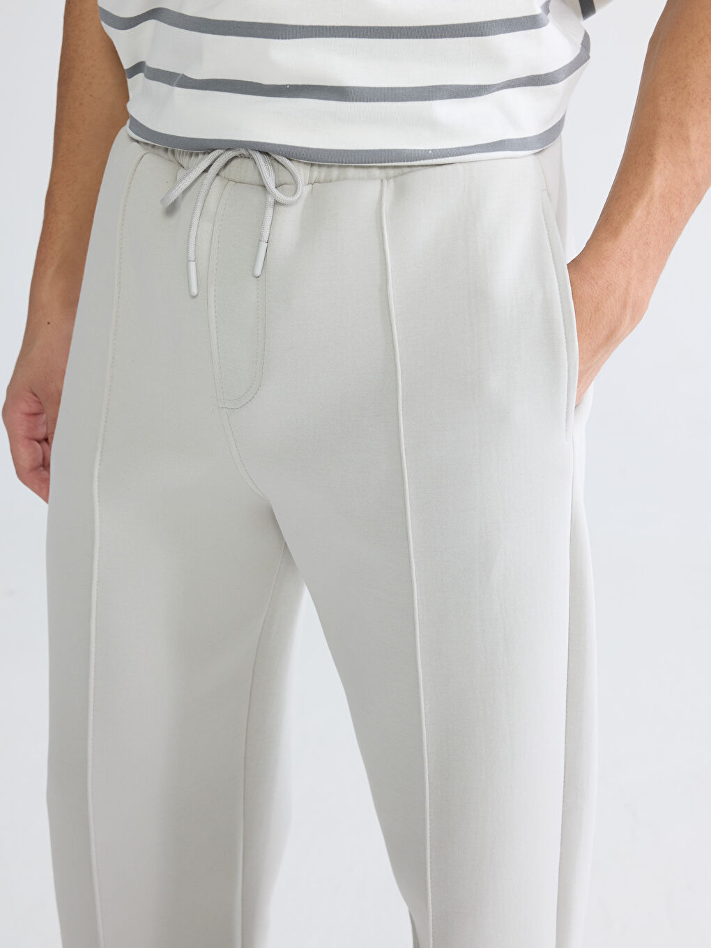 Gri Loose Fit Erkek Eşofman Altı-2